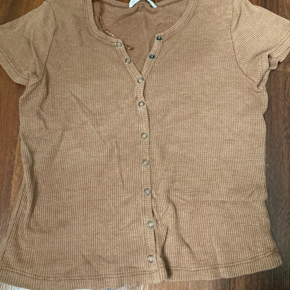brown shirt, size medium, with buttons